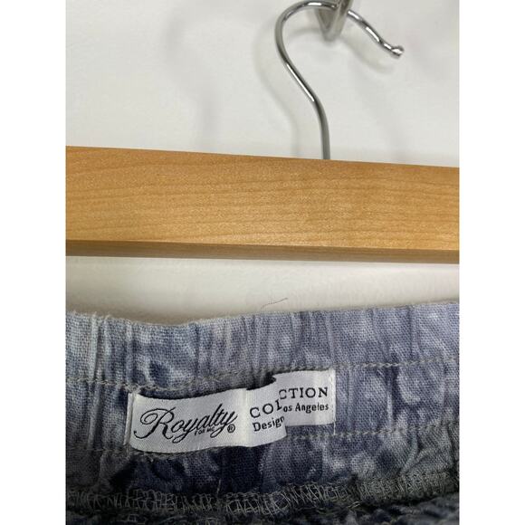 Royalty Collection Blue Tie Dye Linen Blend Raw Hem Pants Women's Plus Size 3X - Picture 7 of 11